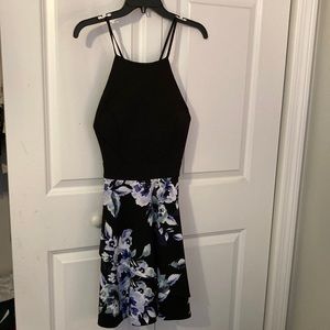 Black & Floral Semi dress - sz 7